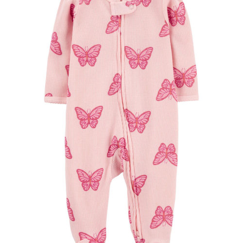 Pink Baby Butterfly 2-Way Zip Thermal Sleep & Play | carters.com