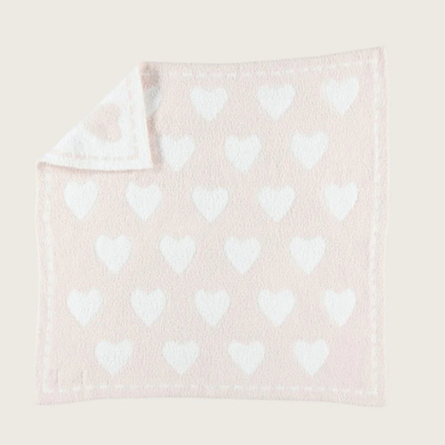 The CozyChic® Dream Receiving Blanket | Barefoot Dreams® Pink| white | hearts