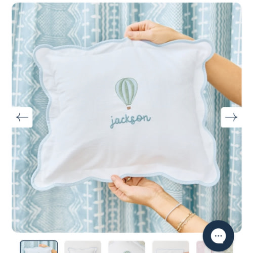 Scallop Sham - would love a gift card so we can get one of these once we know the gender!