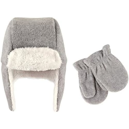 Hudson Baby Unisex Baby Fleece Trapper Hat and Mitten Set