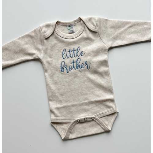 Little Brother Outfit for Hospital Romper for Newborn Baby Boy Lil Bro Announcement Matching Big Sis Shirt for Baby Announcement