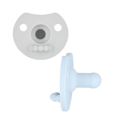 Ryan & Rose Cutie PAT Pacifier Teether (Light, Blue/Grey (2 Pack))
