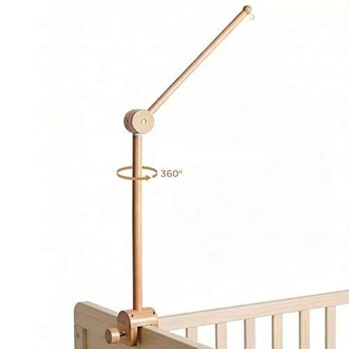 let's make Baby Crib Mobile Arm - Wooden Baby Mobile Crib Holder Height Adjustable for Hanging Baby Crib Attachment for Nursery Decor