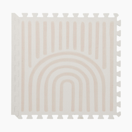 Toddlekind Haven Foam Play Mat | Linear Collection - Linen, 4X6