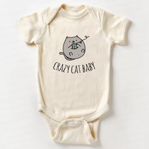 Crazy Cat Bodysuit For Baby