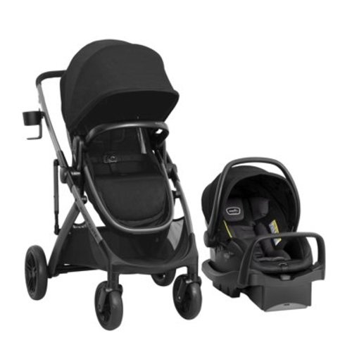 Evenflo Modular Travel System with LiteMax Infant Car Seat - Baby Stroller (Dunloe Black)