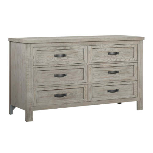 Soho Baby Hanover Premium Soft Closing 6-Drawer Dresser, Wire Brush Oak Gray Finish