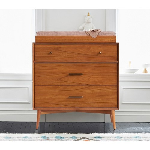 west elm x pbk Mid-Century 3-Drawer Changing Table | Pottery Barn Kids