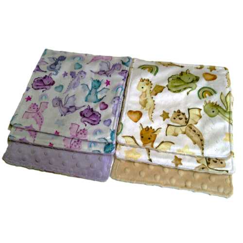 Wash Cloths Baby Dragons Baby Shower Gift Set, Personalized Burp Cloth Baby Wipes Neutral Reusable Minky Quick Wipes Ready to Ship