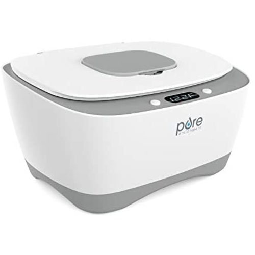 PureBaby Wipe Warmer with Digital Display - Easy-Feed Dispenser with 3 Heat Settings, LCD Display, 80 Wipe Capacity, Naturally Steam Heated for Maximum Comfort and Safety for Baby