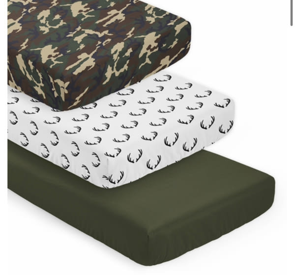 Woodland Camo Collection 3 Pack Crib Sheets