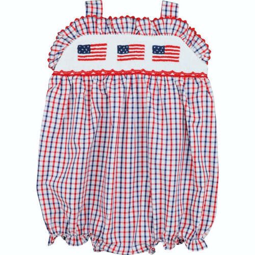 Smocked Flags Ruffle Bubble | 9 Month