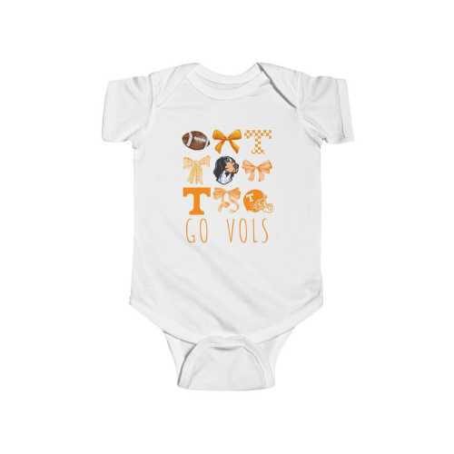 Tennessee Volunteers Bows Go Vols Inspired Rabbit Skins Infant Jersey Bodysuit