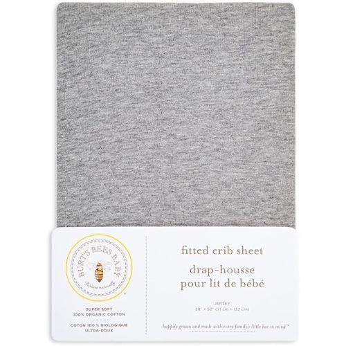 Burt's Bees Baby - Fitted Crib Sheet, Girls Boys & Unisex 100% Organic Cotton Crib Sheet for Standard Crib & Toddler Mattresses