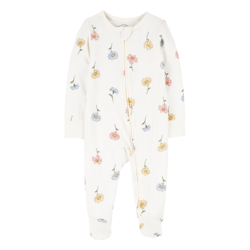 Baby Floral Zip-Up PurelySoft Sleep & Play Pajamas - Carter's | Carter's
