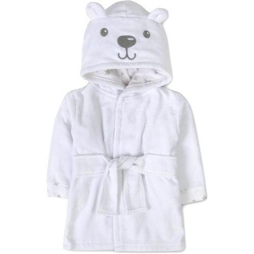 Baby Essentials Hooded Baby Animal Bathrobe with Tie Closure for Newborns and Infants 0-9 Months