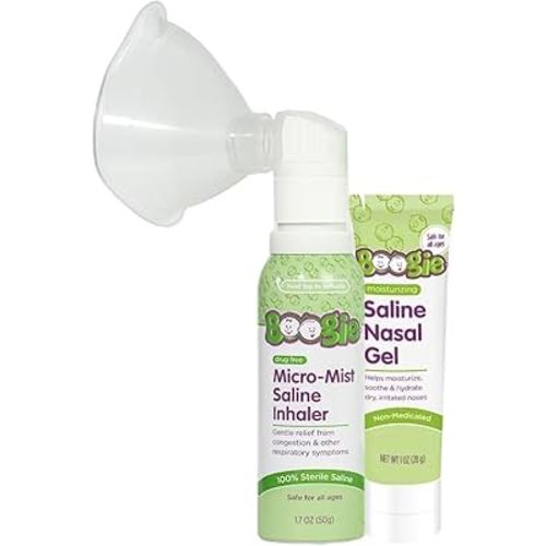 Boogie Micro-Mist Inhaler with Nasal Gel, Baby Nose Congestion Relief, Soothes and Hydrates Dry or Irritated Noses, Unscented