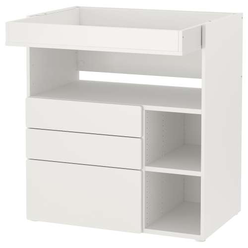 SMÅSTAD Changing table - white white/with 3 drawers 35 3/8x31 1/2x39 3/8 "