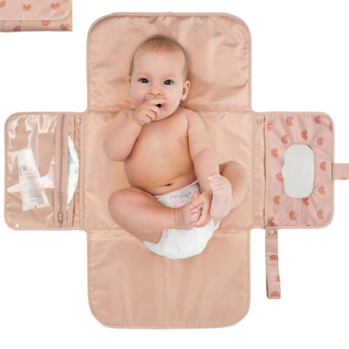 Amazon.com : Tiny Twinkle Portable Diaper Changing Pad, Foldable Waterproof Baby Change Pad for Newborn Girl & Boy with Smart Wipes Pocket (Boho Rainbow) : Baby