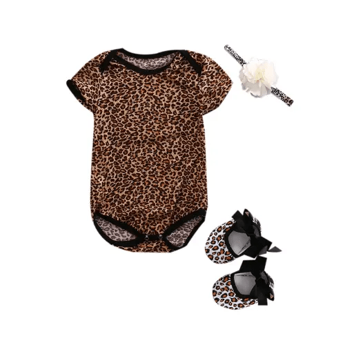 Hirigin Newborn Baby Girls Summer Clothes Set 0 3 6 12 Months Short Sleeve Romper Floral Jumpsuit Romper+Shoes+Headband Set