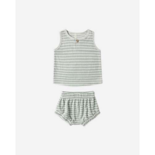 Baby Tank Set Seafoam Terry Stripe3-6 months