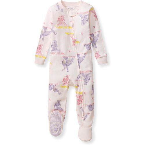 Burt's Bees Baby Girls' Snug Fit One-Piece Footed Non-Slip Sleeper Pajamas