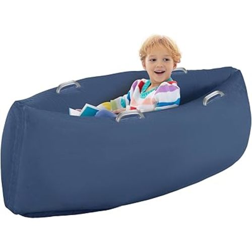 Peapod Sensory Chair 60" for Kids, Inflatable Autism Sensory Pod, Provide Sensory Relief Therapy for Children 3+ with Special Needs, Games and Reading Loungers, Includes Air Pump (Blue)