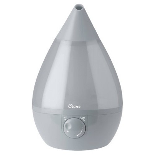 Crane Drop Ultrasonic Cool Mist Humidifier 1gal, Color: Gray