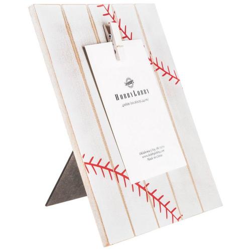 Baseball Wood Clip Picture Frame - 4" x 6"