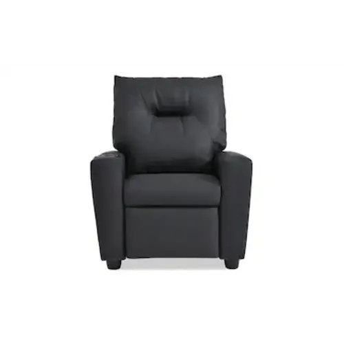Wee-Cliner Black Faux Leather Manual Kids Recliner
