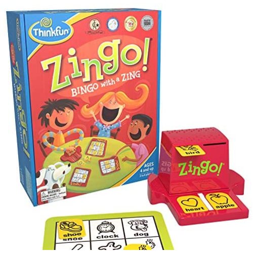 ThinkFun Zingo Bingo Award Winning Preschool Game for Pre-Readers and Early Readers Age 4 and Up - One of the Most Popular Board Games for Boys and Girls and their Parents, Amazon Exclusive Version
