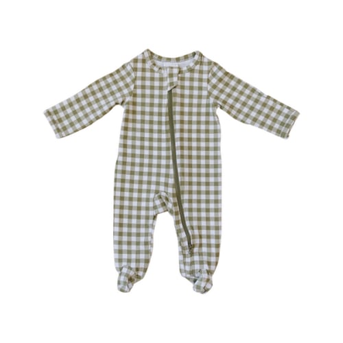 Green Gingham Zipper