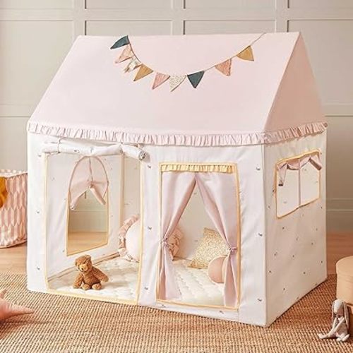 Tiny Land Kids Tent with Mat, Kids Play Tent for Toddlers, Playhouse for Kid Indoor, Ideal Toy Gift for 3+ Girls, Play Room Furniture