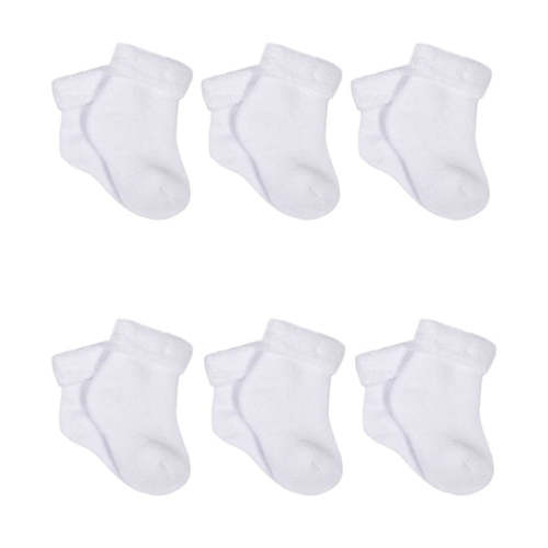 6-Pack Baby White Terry Socks