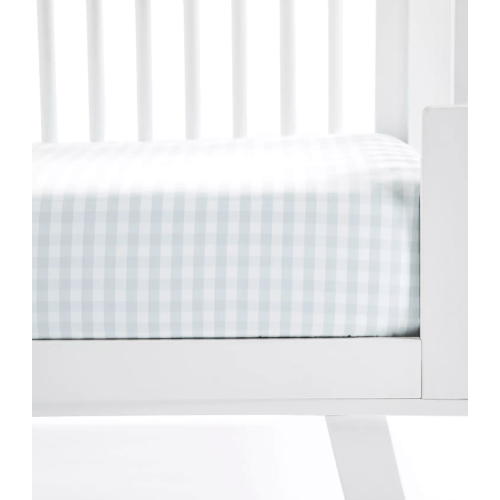 Gingham Crib Sheet - Sky