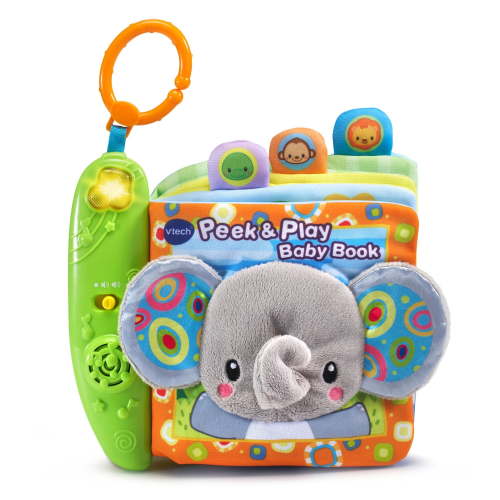 VTech Peek and Play Baby Book, Soft, Attachable, Great Gift for Baby