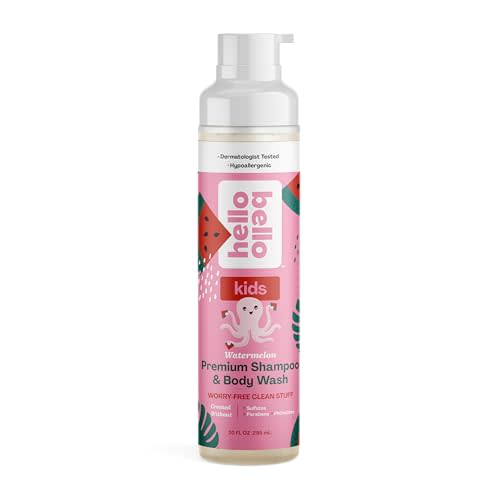 Hello Bello Watermelon Shampoo and Body Wash, Hypoallergenic, Dermatologist and Pediatrician Tested Formula for Babies and Kids, 10 FL Oz (Packaging may vary)