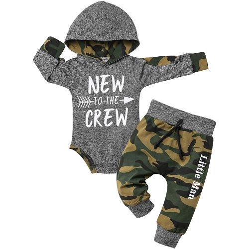 Fommy Newborn Baby Boy Clothes Plaid Letter Print Long Sleeve Hoodies + Long Pants 2PCS Fall Winter Outfits Set