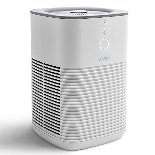 LEVOIT Air Purifier for Home Bedroom, HEPA Fresheners Filter Small Room Cleaner with Fragrance Sponge for Smoke, Allergies, Pet Dander, Odor, Dust Remover, Office, Desktop, Table Top, 1 Pack, White - Button Purifier 1pack