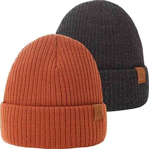 Moon Kitty 2PCS Baby Beanie Soft Toddler Beanie Warm Knitted Infant Winter Hats for Baby Boys