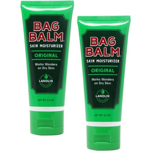 Bag Balm Vermont's Original Hand Moisturizer, Hand Balm for Dry Skin, Cracked Hands, Heels & Dry Hands Treatment, For Dogs and More Ointment, Dry Skin Lotion (2oz Tube (Pack of 2))