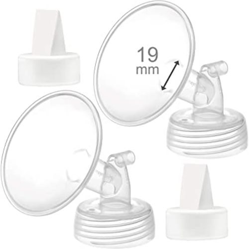 Maymom 19mm Flange and Duckbill Valve Compatible with Spectra S1 Spectra S2 Breastpump Not Original Spectra S2 Accessories Spectra Pump Parts Replace Spectra Duckbill Valve and Flange