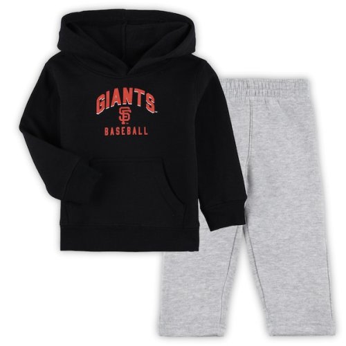 Infant San Francisco Giants Black/Heather Gray Play by Play Pullover Hoodie & Pants Set