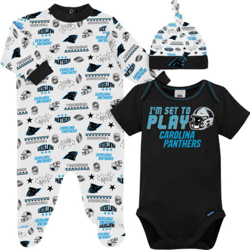 3-Piece Baby Boys Panthers Bodysuit, Sleep &#39;N Play &amp; Cap Set