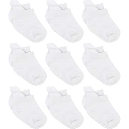 Zaples Baby Non Slip Grip Ankle Socks with Non Skid Soles for Infants Toddlers Kids Boys Girls