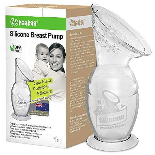Haakaa Quick Clean Handheld Breast Pump with Suction Base, Great Hand Free Milk Extractor (4oz/100ml)