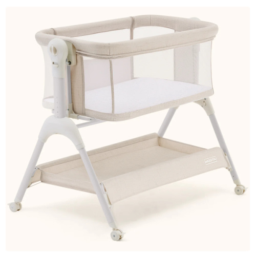 HARPPA Cuddly Sway | 3-in-1 Rocking Baby Bassinet & Bedside Sleeper with Anti-Reflux Mattress for Newborns | Attaches to Bed, Adjustable Height, Tool-Free Setup, Portable Wheels, CPSC Certified, Gentle Rocking Motion | Ideal for Infants, Safe Co-Sleeping