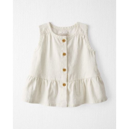 Baby Button-Front Ruffle Top Made With Linen - Little Planet | Carter's