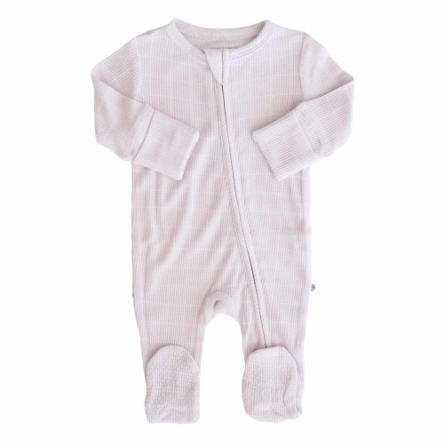Bamboo Waffle Zipper Footies | Printed
