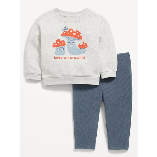 Crew-Neck Sweatshirt and Cozy-Knit Pants Set for Baby